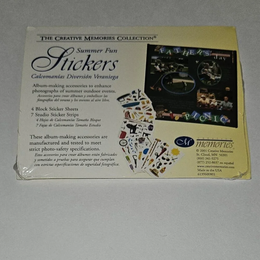 NEW Creative Memories Summer Fun Stickers Multiple Sheets Strips 2001 SEALED
